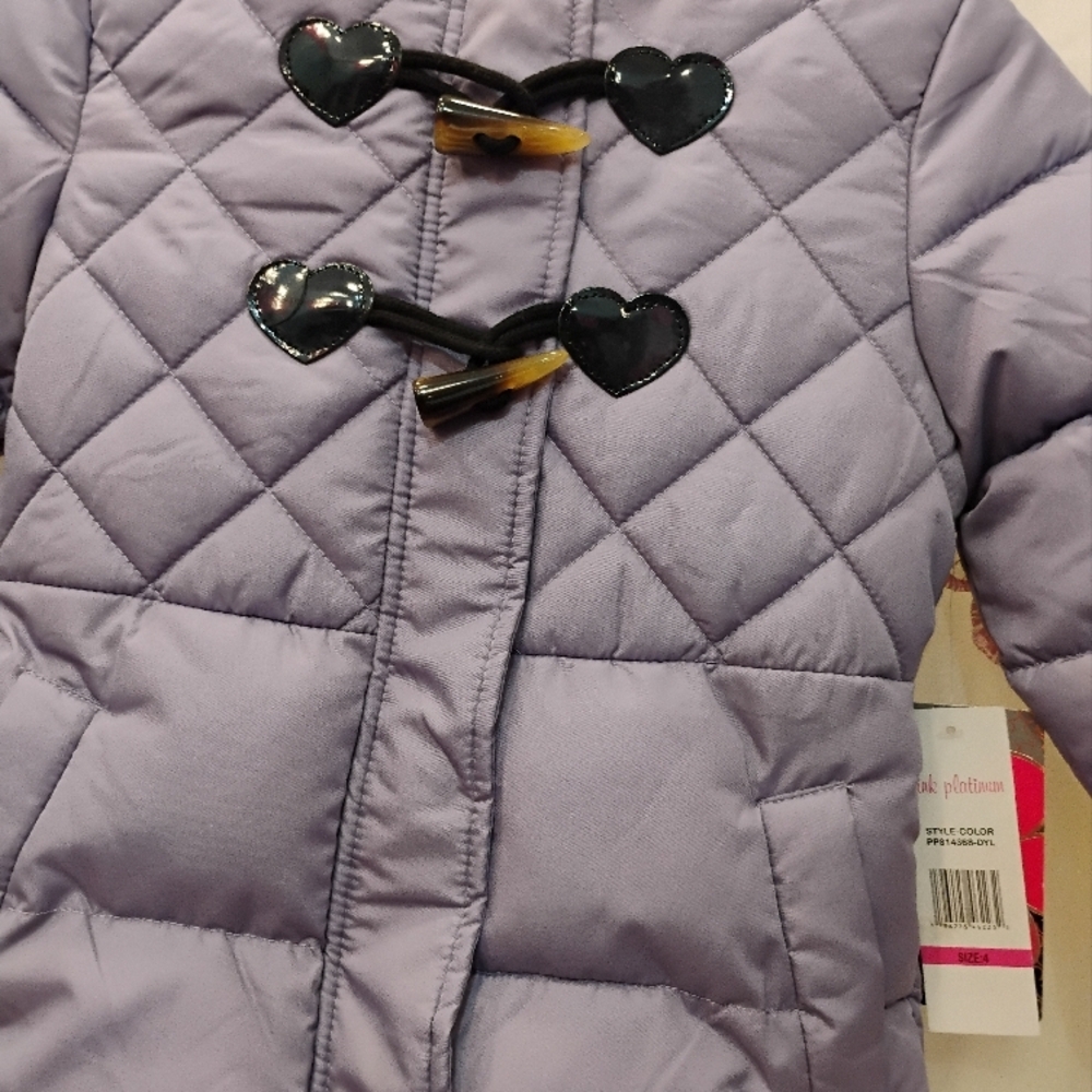 Purple Kids Jacket with Heart Toggle Buttons